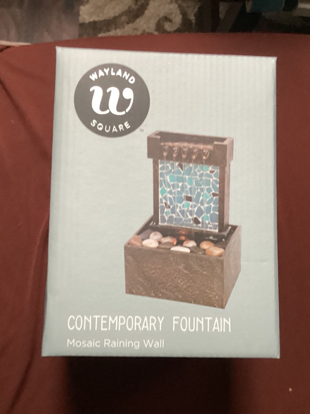 Wayland Square Contemporary Mosaic Raining Wall Fountain New